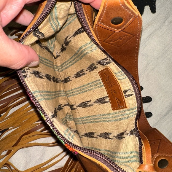 One of a Kind Nena & Co artisan fringe bag with 2 straps! - Picture 4 of 12